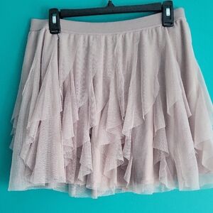 LC Lauren Conrad Blush Ruffled Mini Skirt